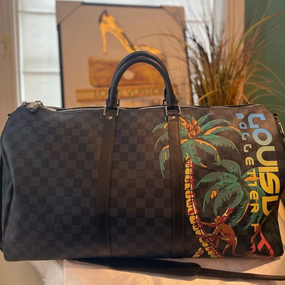 Louis Vuitton Blue Duffel Bag with Luxurious Design